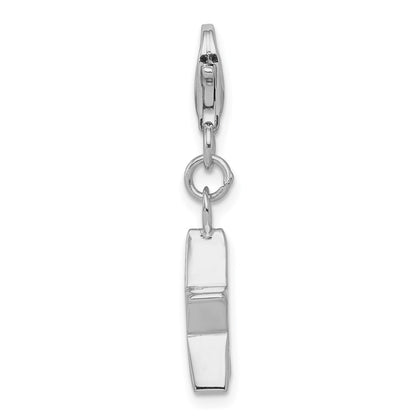 Sterling Silver Rhodium-Plated January Cz Birthstone Star Charm