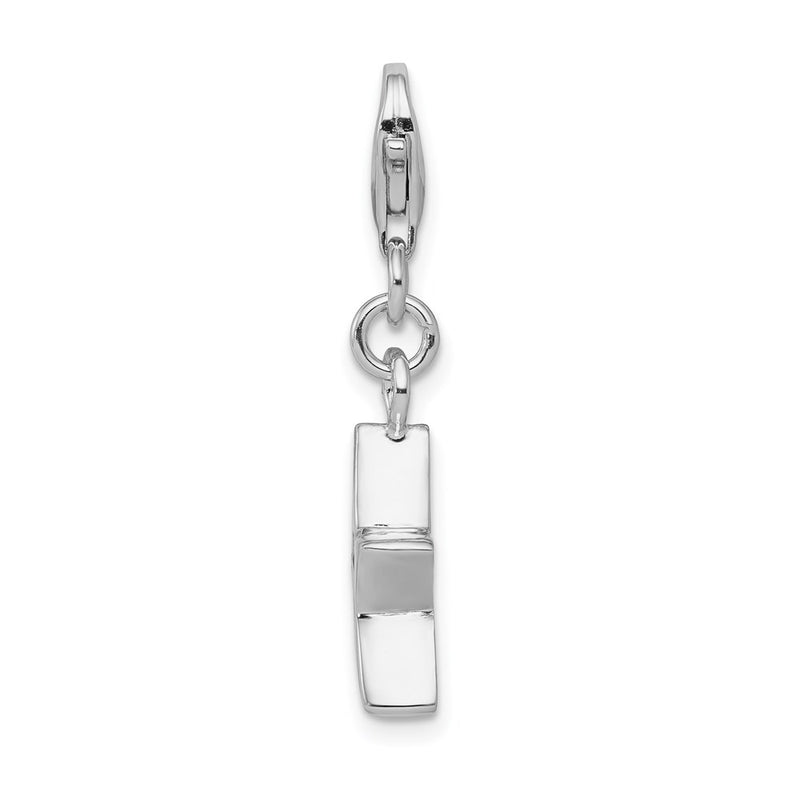 Sterling Silver Rhodium-Plated July Cz Birthstone Star Charm
