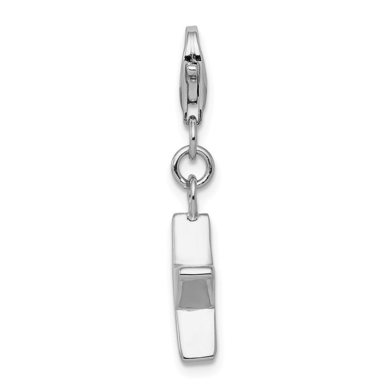 Sterling Silver Rhodium-Plated August Cz Birthstone Star Charm