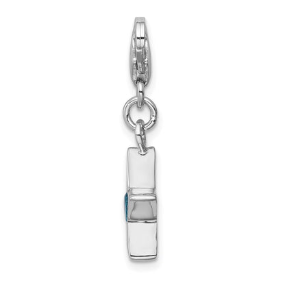 Sterling Silver Rhodium-Plated September Cz Birthstone Star Charm