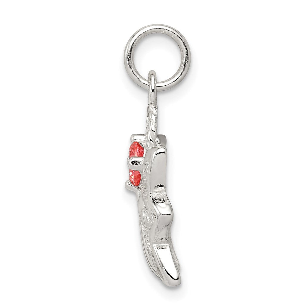 Sterling Silver Pink Cz Angel Charm