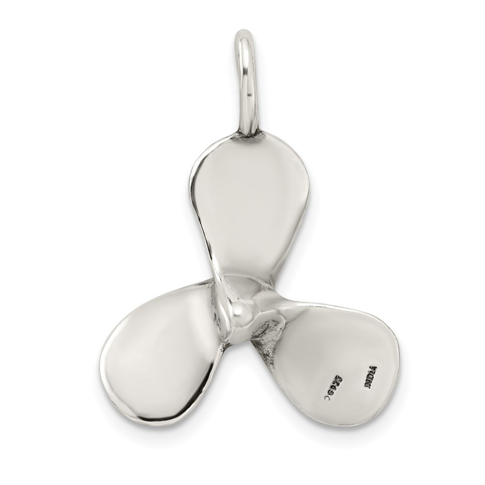 Sterling Silver 3D Antiqued Large Boat Propeller Charm