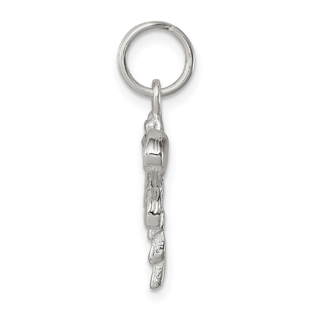 Sterling Silver Rhod-Pltd Preciosa Austrian Crystal Dragonfly Charm