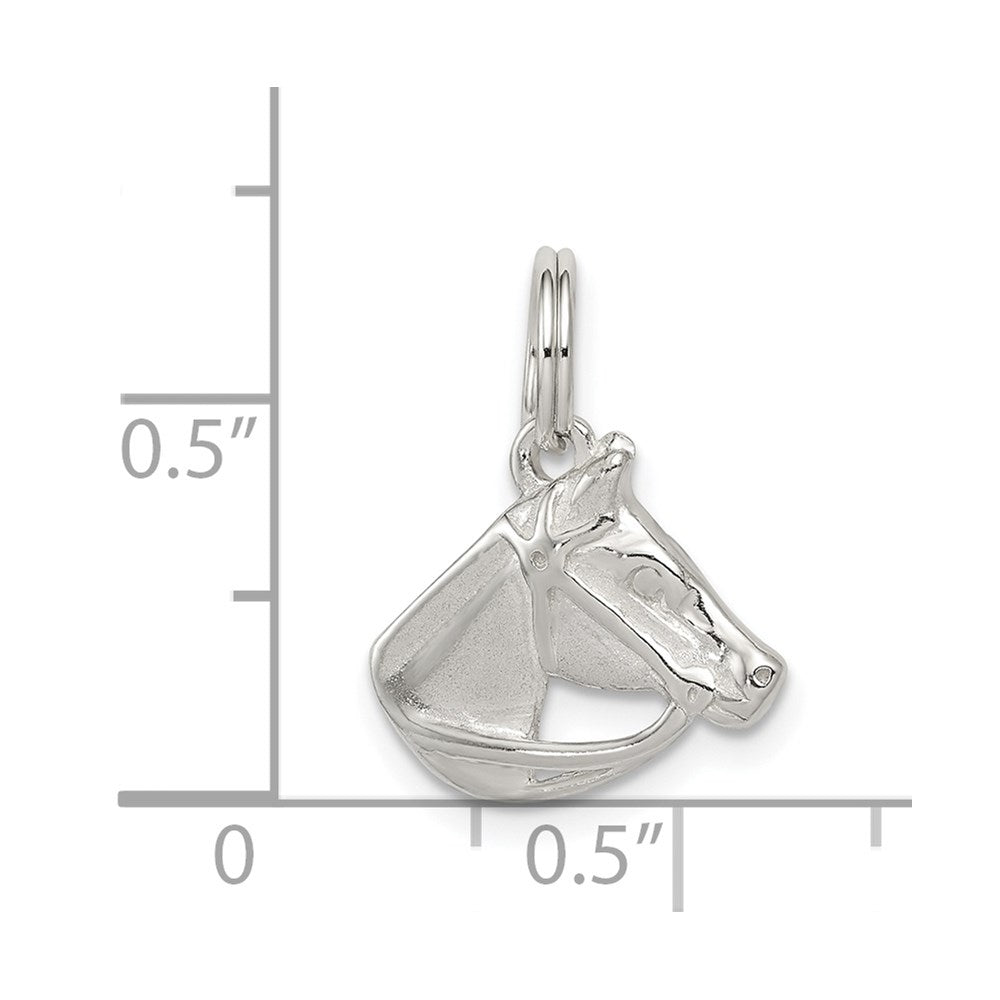 Sterling Silver Horse Head With Bridle Charm