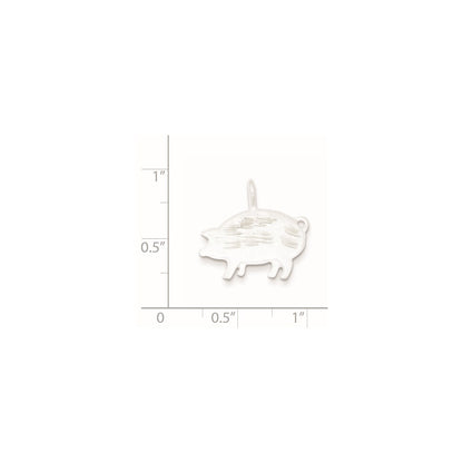 Sterling Silver Diamond Cut Pig Pendant