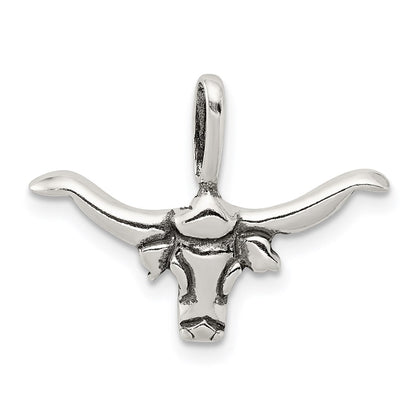 Sterling Silver Bull With Horns Pendant