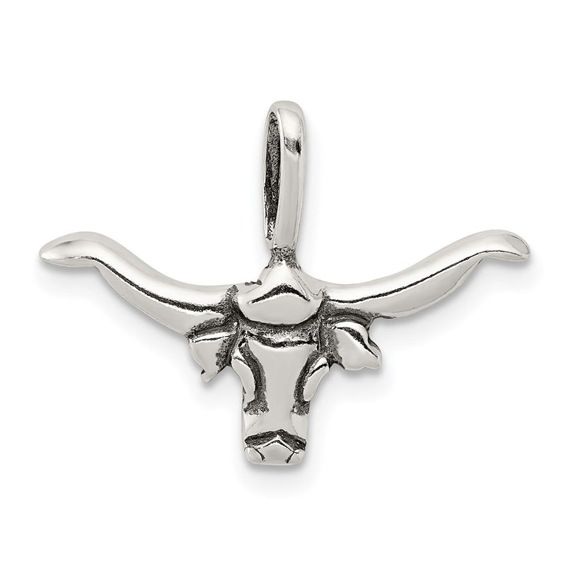 Sterling Silver Bull With Horns Pendant