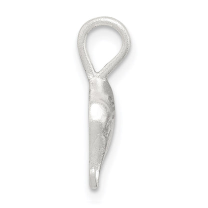 Sterling Silver Satin Diamond-Cut Elephant Pendant