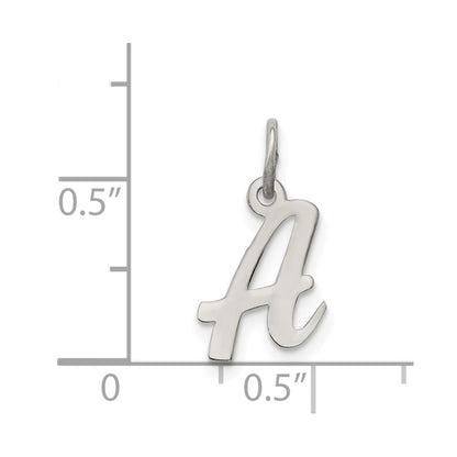 Sterling Silver Rhodium-Plated Script Letter Z Initial Charm