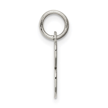 Sterling Silver Rhodium-Plated Script Letter B Initial Charm