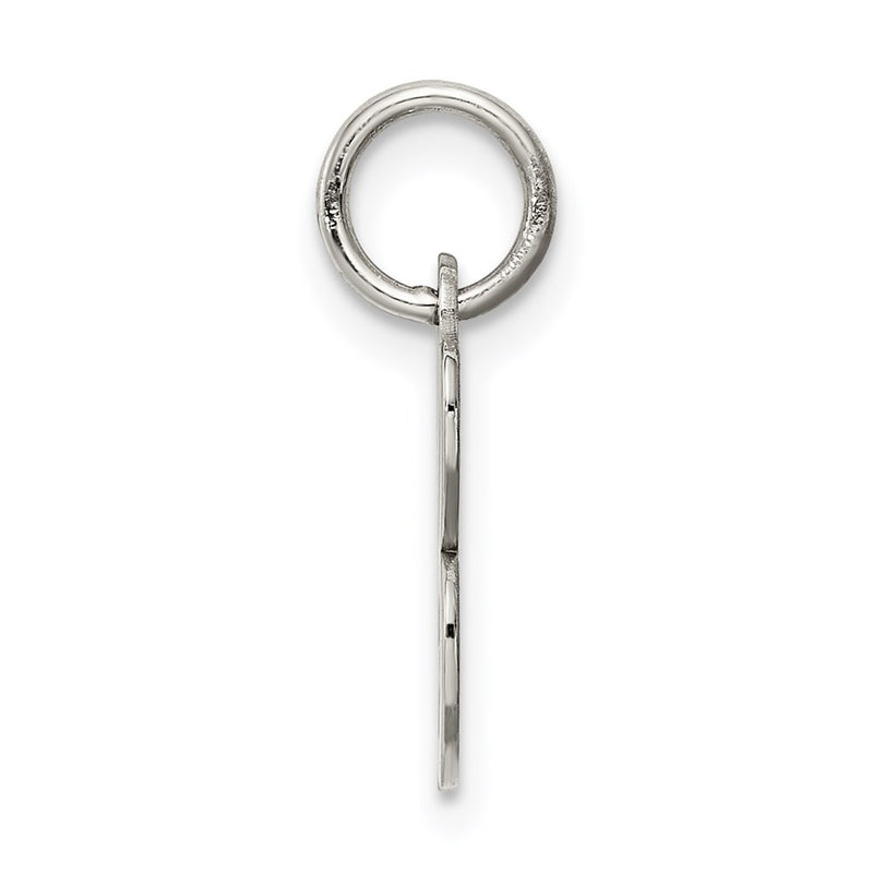 Sterling Silver Rhodium-Plated Script Letter B Initial Charm