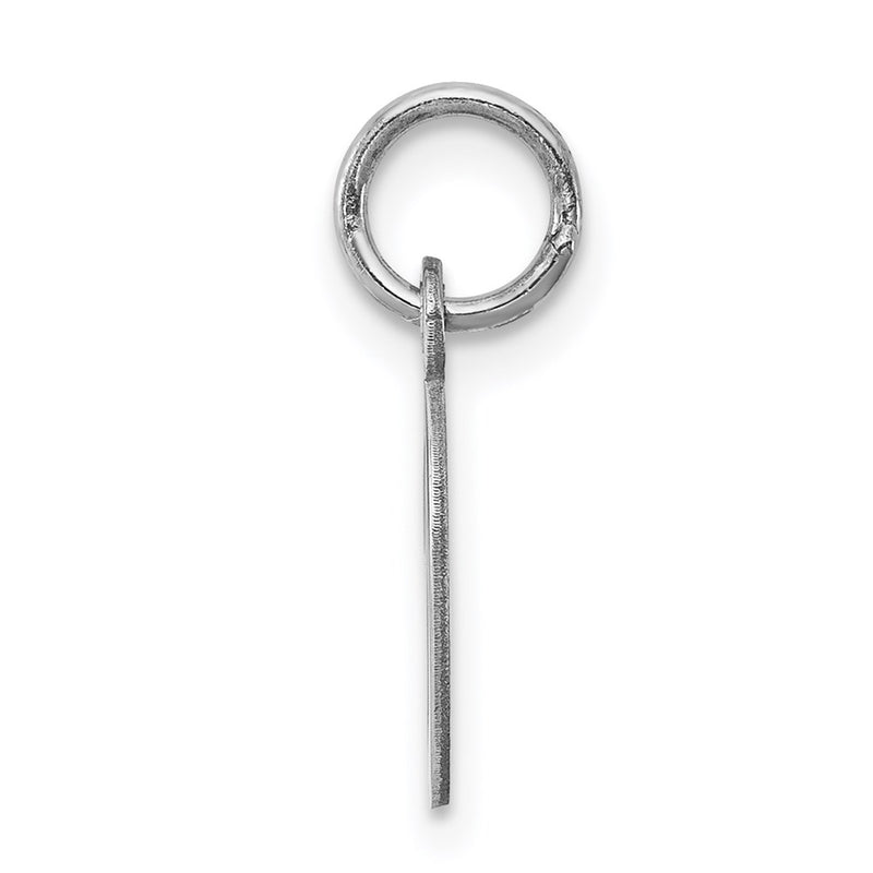 Sterling Silver Rhodium-Plated Script Letter D Initial Charm