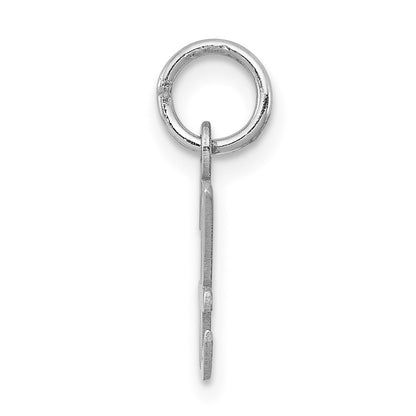 Sterling Silver Rhodium-Plated Script Letter H Initial Charm
