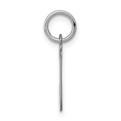 Sterling Silver Rhodium-Plated Script Letter J Initial Charm