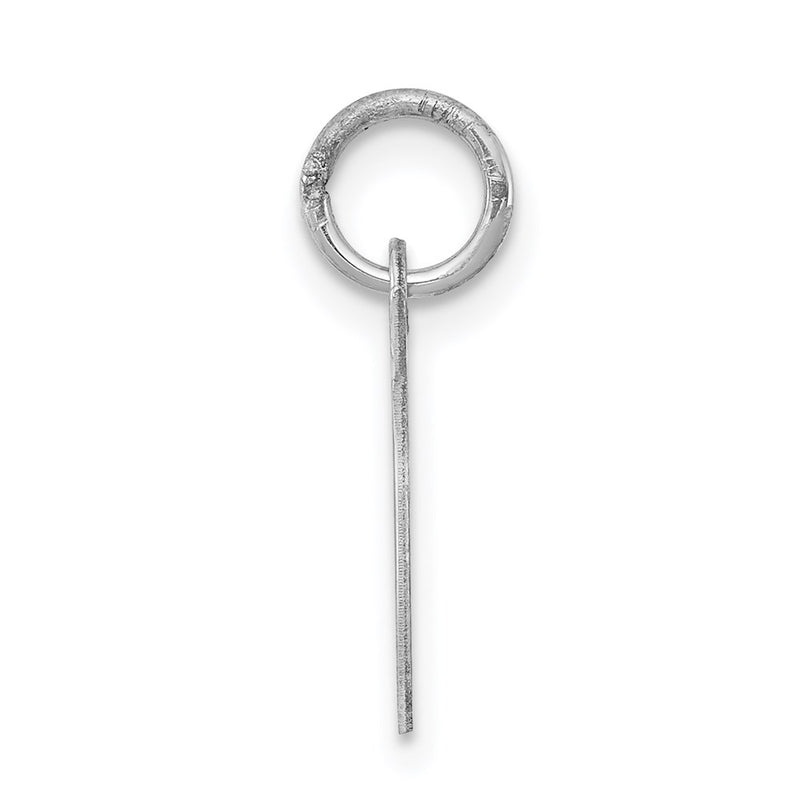 Sterling Silver Rhodium-Plated Script Letter T Initial Charm