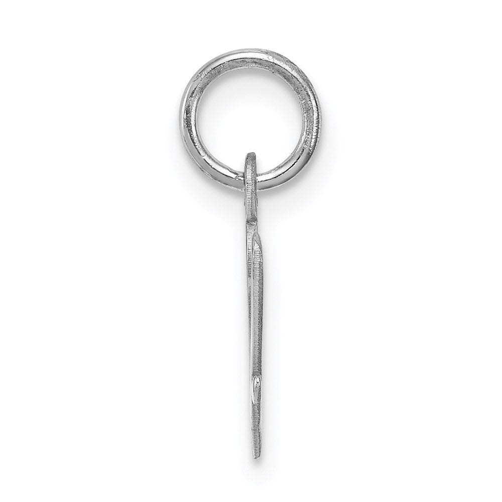 Sterling Silver Rhodium-Plated Script Letter V Initial Charm
