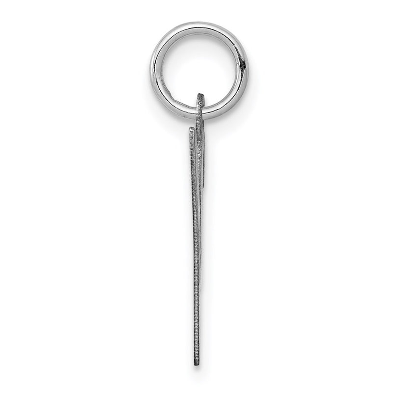 Sterling Silver Rhodium-Plated Small Script Letter Y Initial Charm
