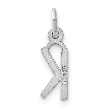 Sterling Silver Small Slanted Block Initial K Charm
