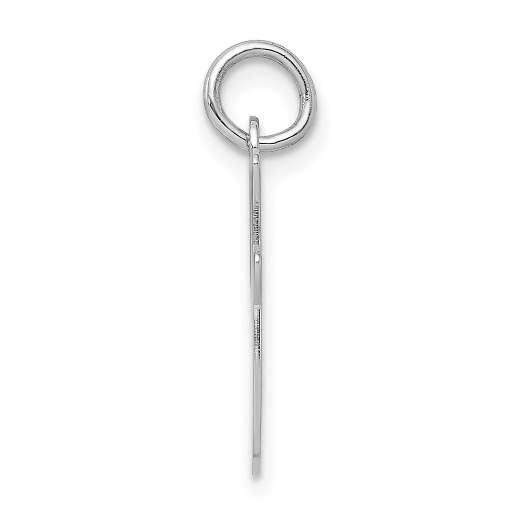 Sterling Silver Rhodium-Plated Script Letter I Initial Charm