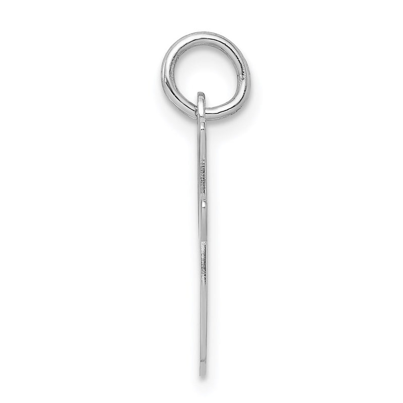 Sterling Silver Rhodium-Plated Script Letter I Initial Charm