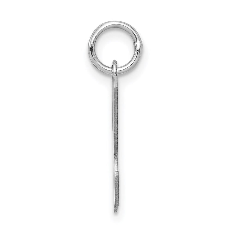 Sterling Silver Rhodium-Plated Script Letter K Initial Charm