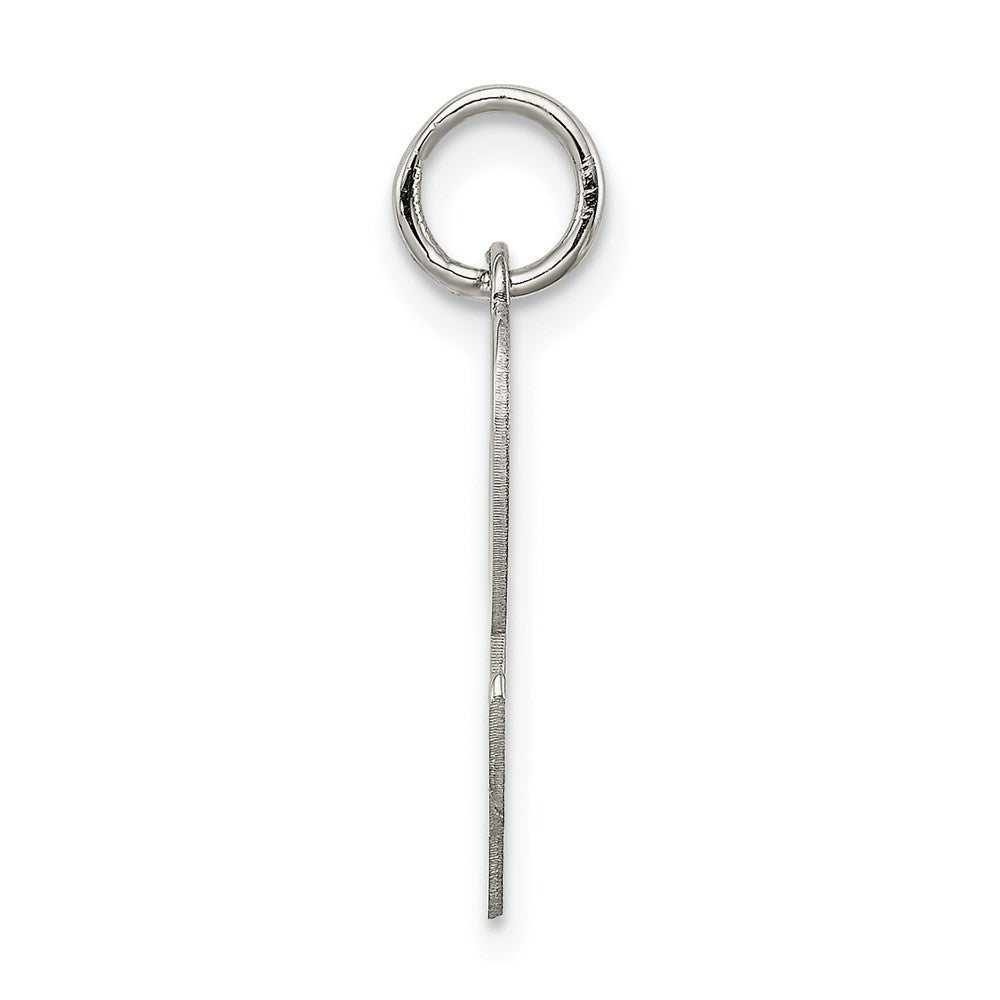 Sterling Silver Rhodium-Plated Script Letter L Initial Charm