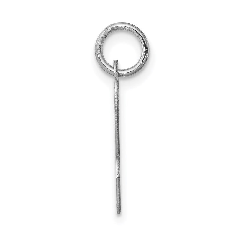 Sterling Silver Rhodium-Plated Script Letter R Initial Charm