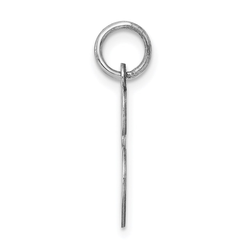 Sterling Silver Rhodium-Plated Script Letter S Initial Charm