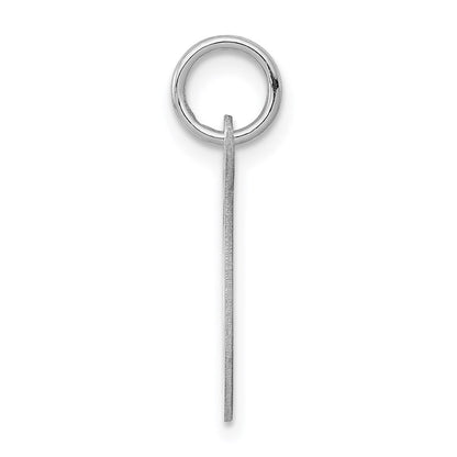 Sterling Silver Rhodium-Plated Script Letter T Initial Charm