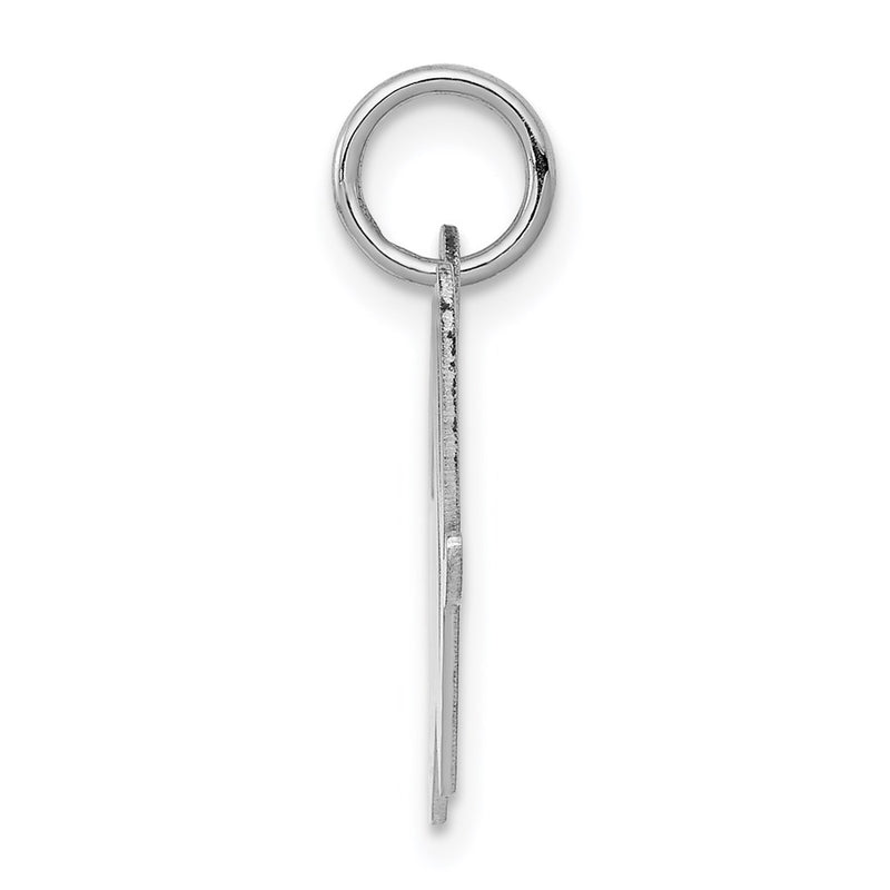 Sterling Silver Rhodium-Plated Script Letter W Initial Charm