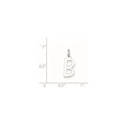 Sterling Silver Medium Slanted Block Initial B Charm