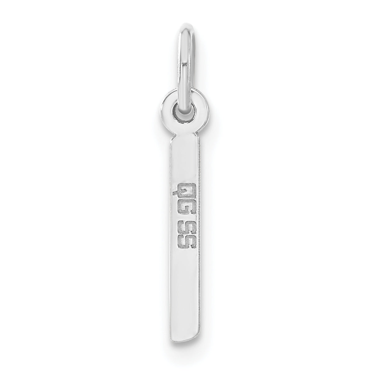 Sterling Silver Medium Slanted Block Initial I Charm