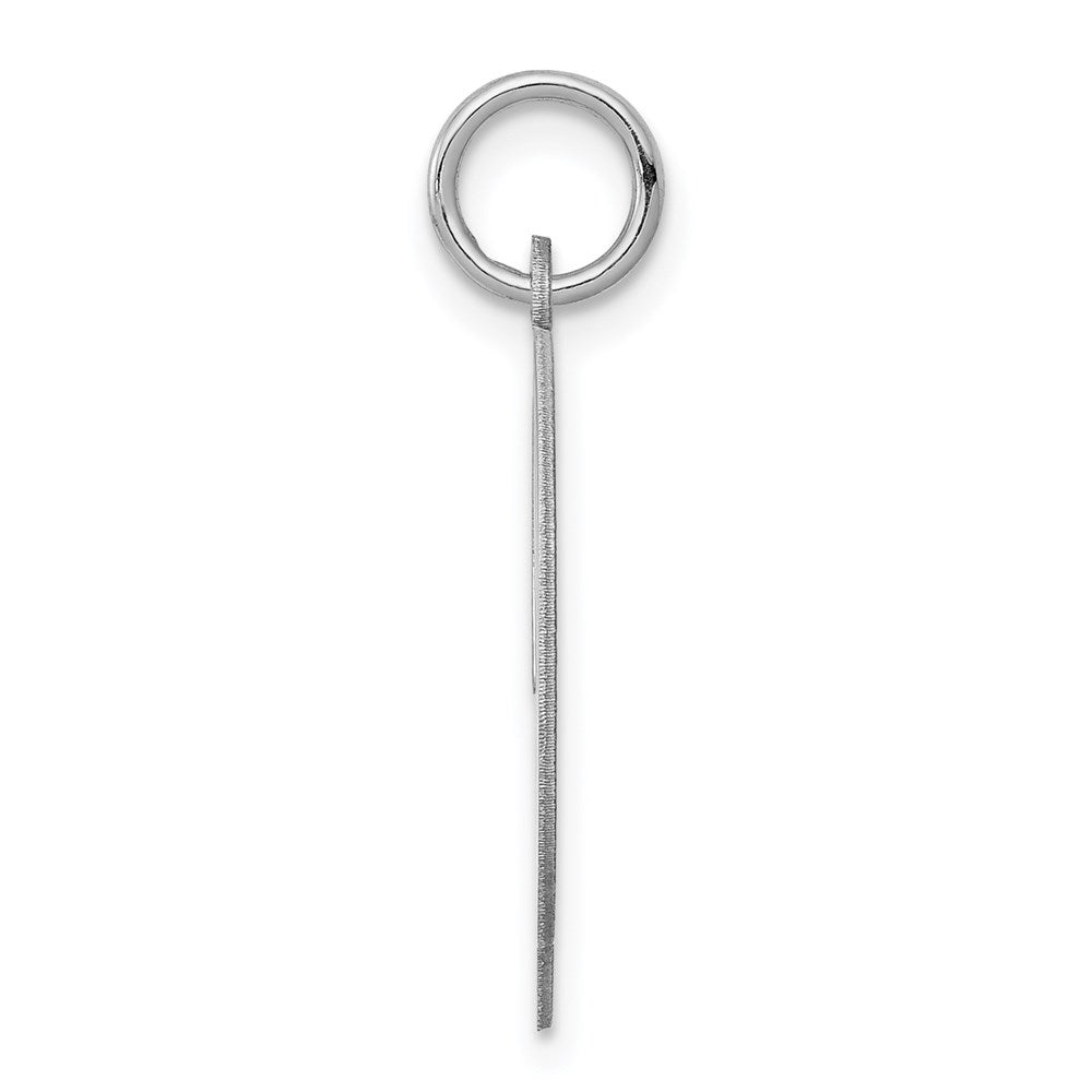 Sterling Silver Rhodium-Plated Script Letter D Initial Charm