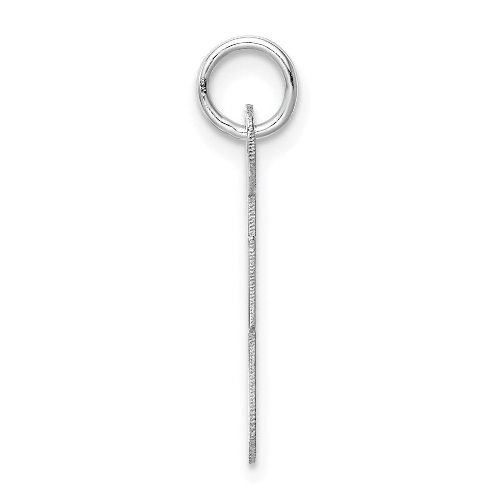 Sterling Silver Rhodium-Plated Script Letter F Initial Charm