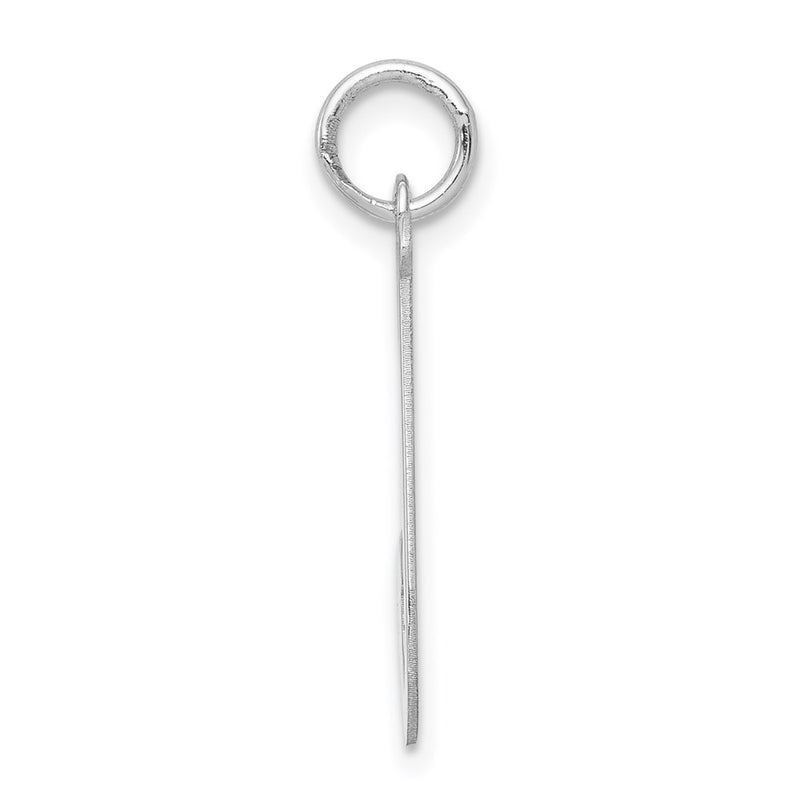 Sterling Silver Rhodium-Plated Script Letter J Initial Charm