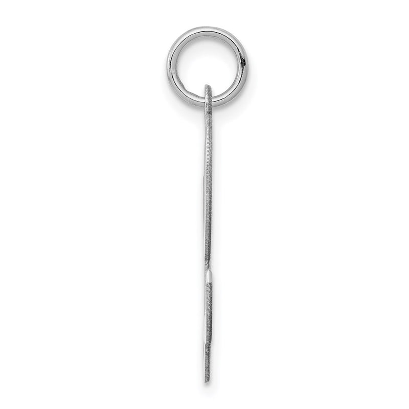 Sterling Silver Rhodium-Plated Script Letter L Initial Charm