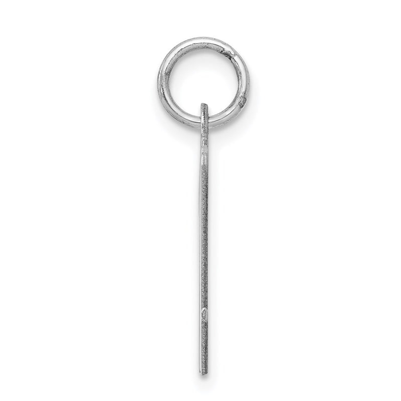 Sterling Silver Rhodium-Plated Script Letter M Initial Charm