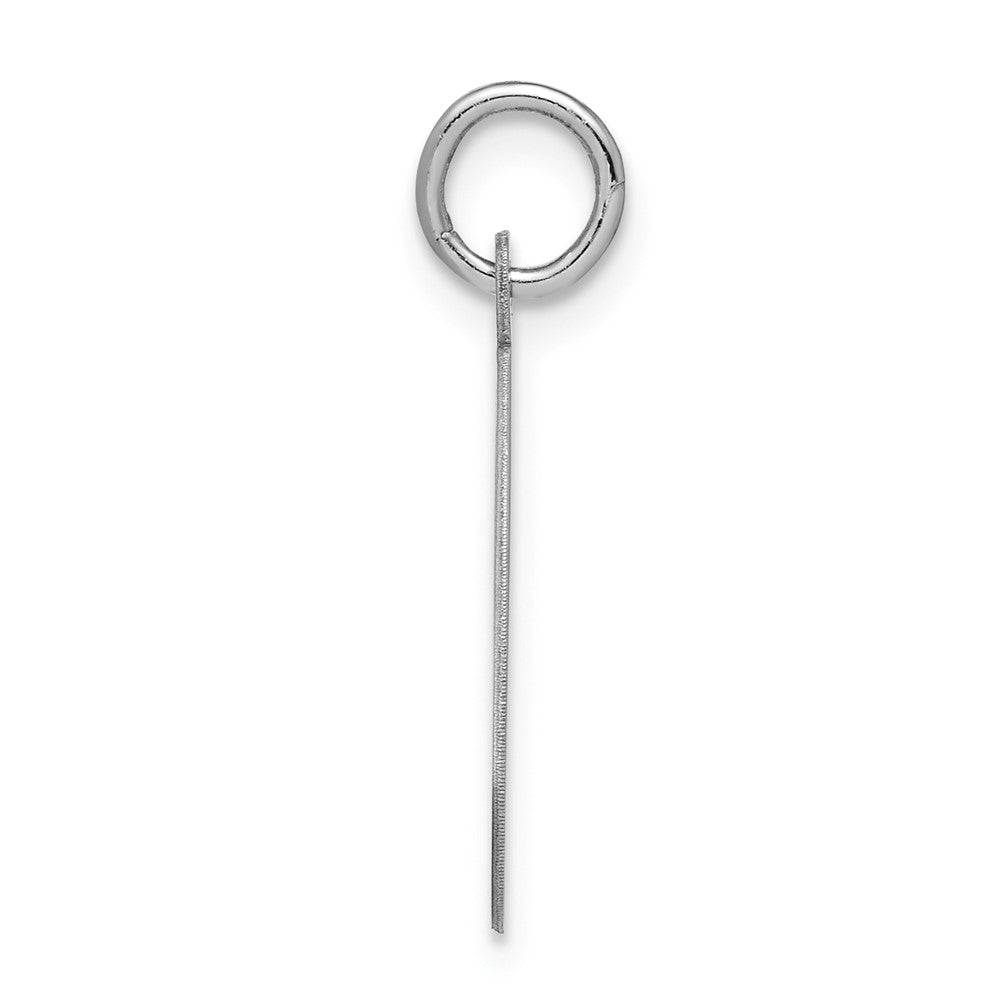 Sterling Silver Rhodium-Plated Script Letter Q Initial Charm