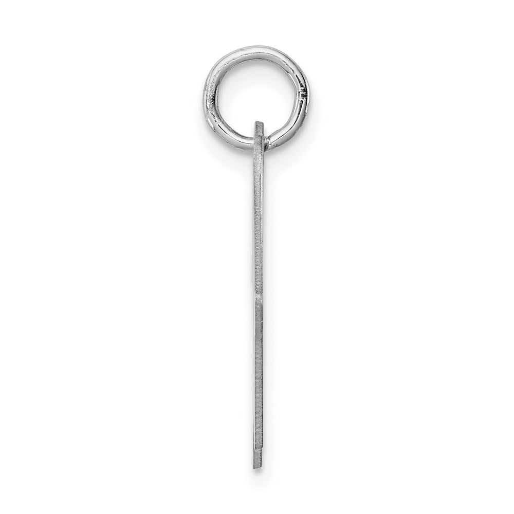 Sterling Silver Rhodium-Plated Script Letter W Initial Charm