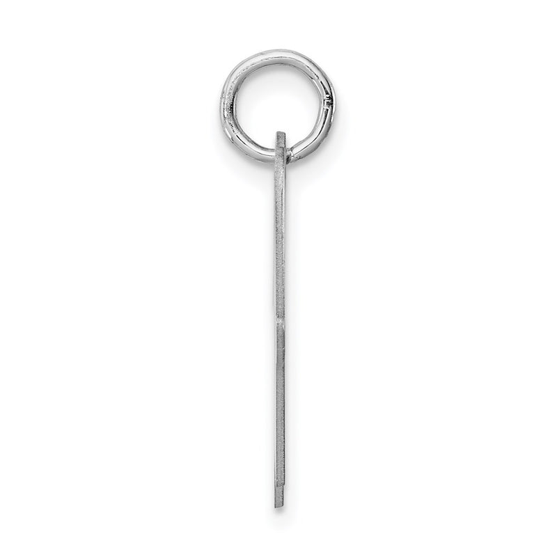 Sterling Silver Rhodium-Plated Script Letter W Initial Charm
