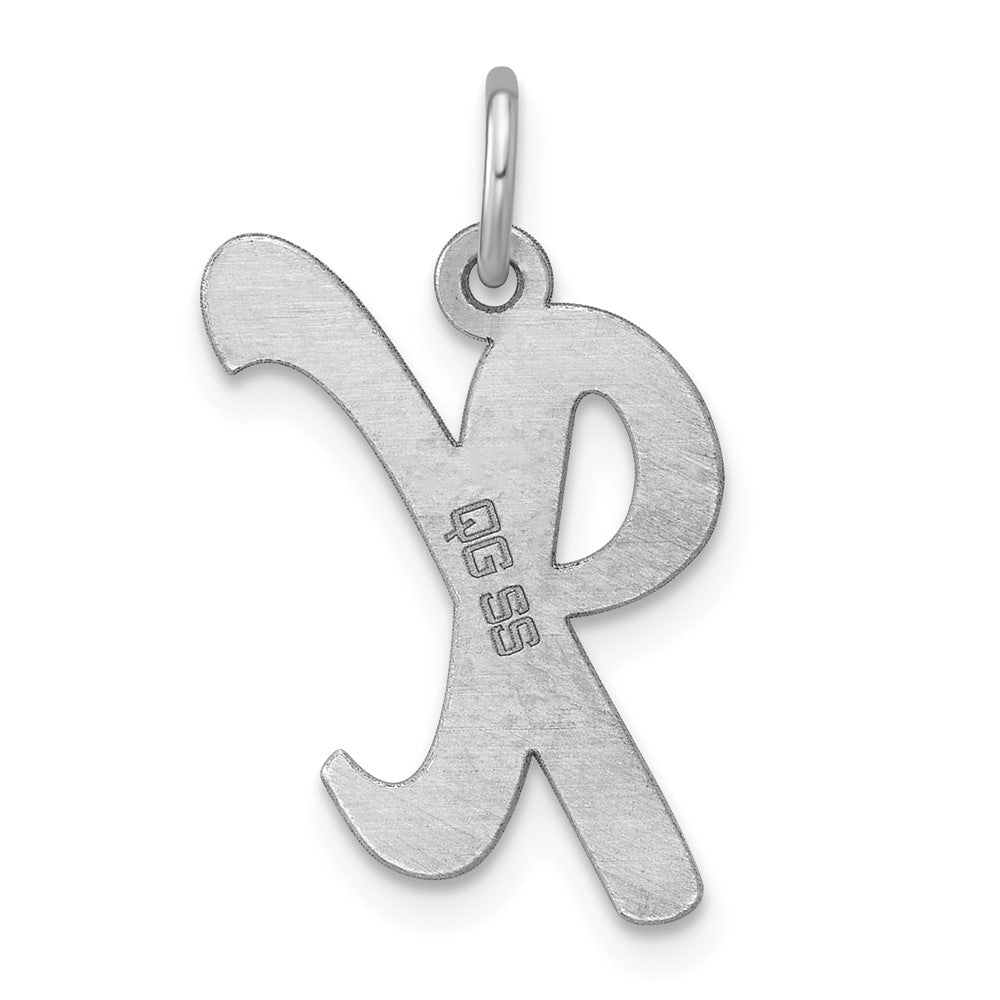 Sterling Silver Rhodium-Plated Script Letter X Initial Charm
