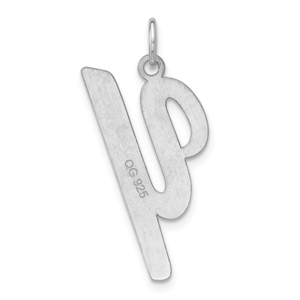 Sterling Silver Rhodium-Plated Script Letter Y Initial Charm