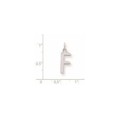 Sterling Silver Large Slanted Block Initial F Charm
