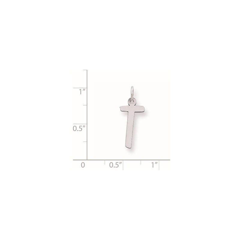Sterling Silver Large Slanted Block Initial T Charm