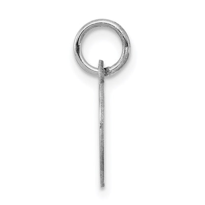 Sterling Silver Rhodium-Plated Fancy Script Letter D Initial Charm
