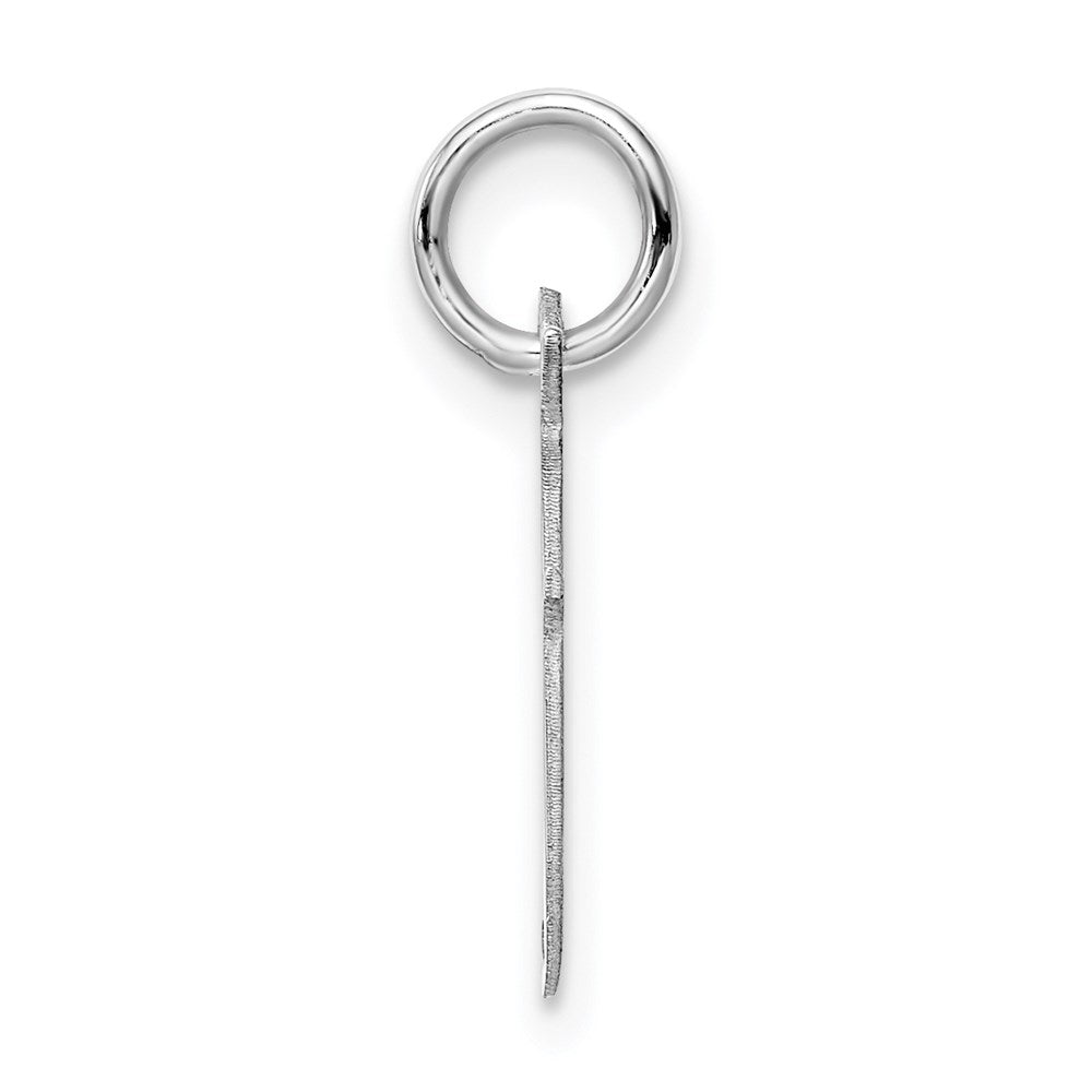 Sterling Silver Rhodium-Plated Fancy Script Letter F Initial Charm