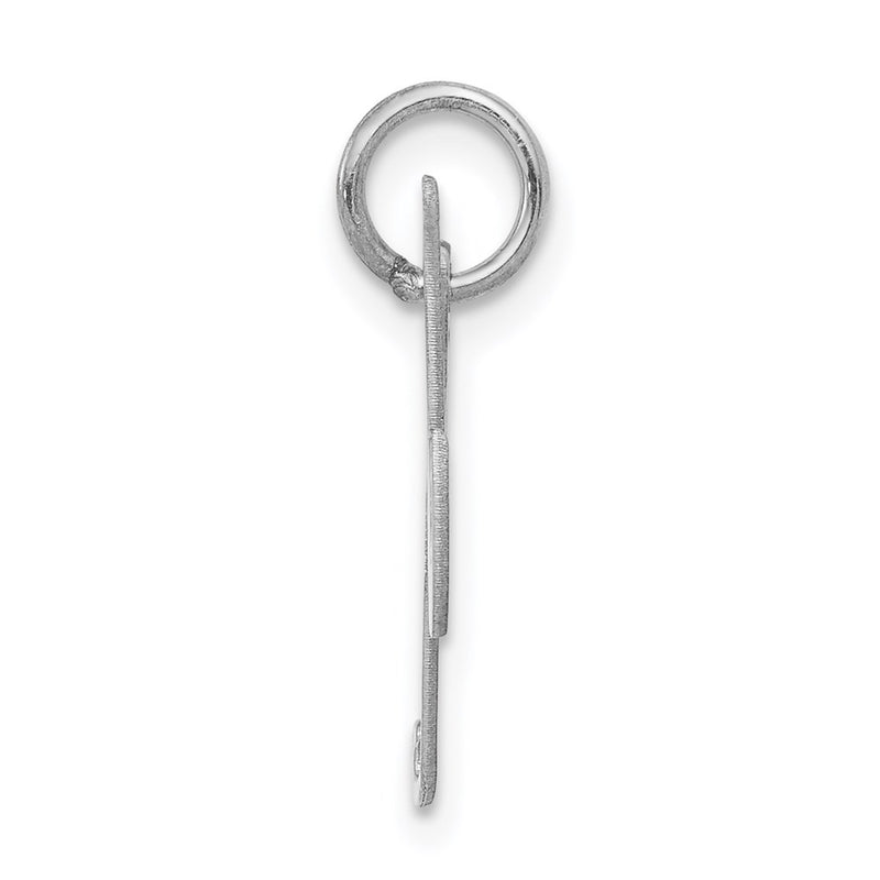 Sterling Silver Rhodium-Plated Fancy Script Letter K Initial Charm