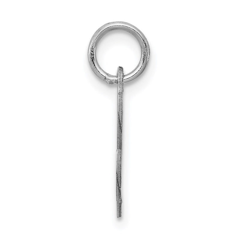 Sterling Silver Rhodium-Plated Fancy Script Letter L Initial Charm