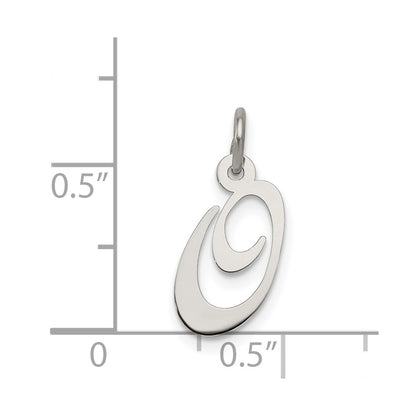Sterling Silver Rhodium-Plated Fancy Script Letter O Initial Charm
