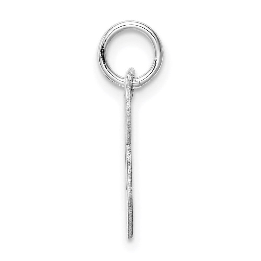 Sterling Silver Rhodium-Plated Fancy Script Letter P Initial Charm